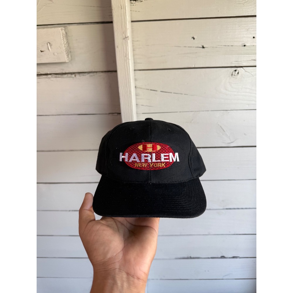 Harlem New York NYC Snapback Hat Black Cotton Embroidered Baseball Cap OSFA